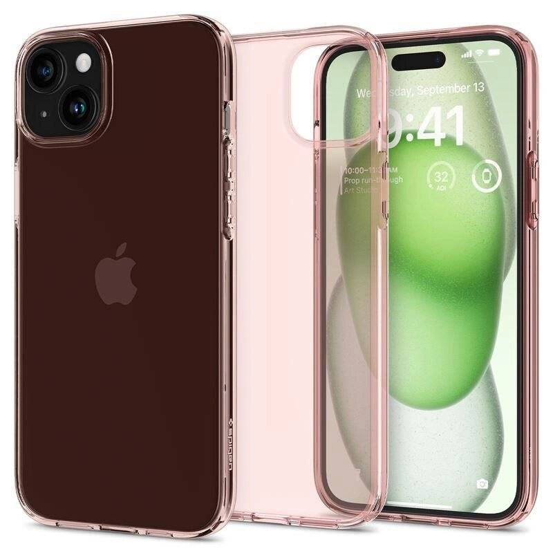 Spigen Crystal Flex Hülle iPhone 15 Plus – rosa transparent