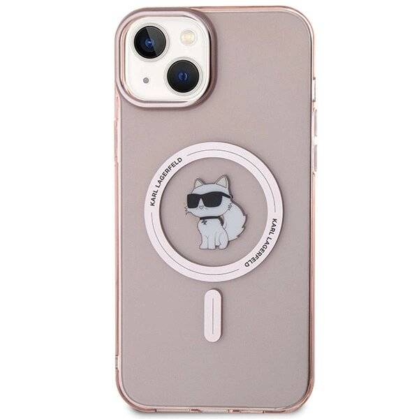 Karl Lagerfeld IML Choupette MagSafe Hülle iPhone 15 Plus – Rosa