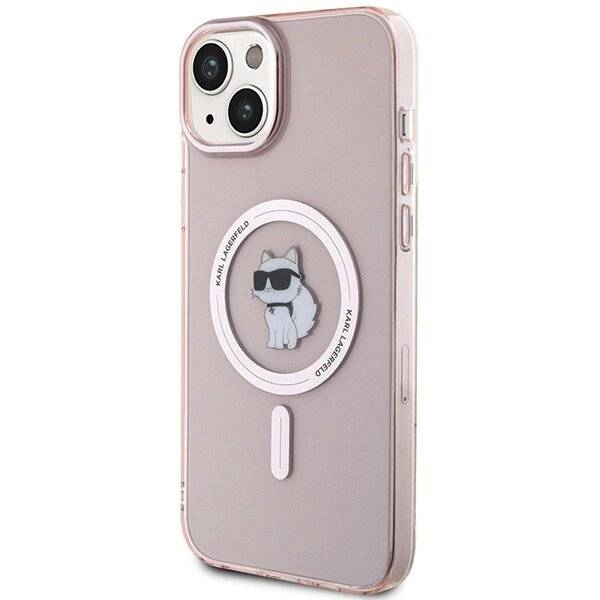 Karl Lagerfeld IML Choupette MagSafe Hülle iPhone 15 Plus – Rosa