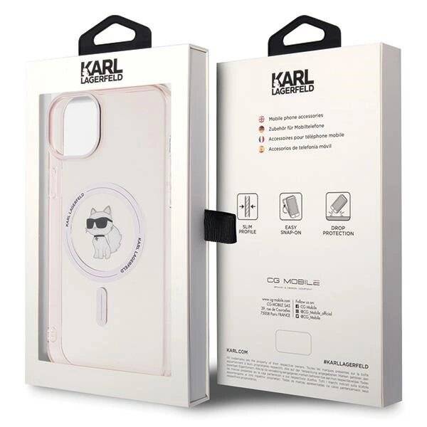 Karl Lagerfeld IML Choupette MagSafe Hülle iPhone 15 Plus – Rosa