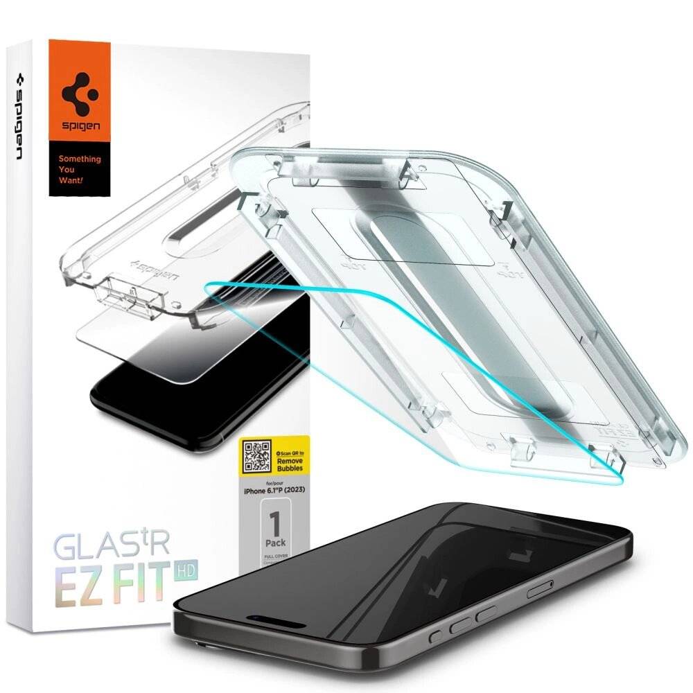 Spigen Glas.tR EZ Fit gehärtetes Glas iPhone 15 Pro