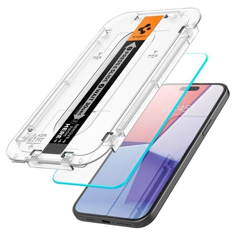 Spigen Glas.tR EZ Fit gehärtetes Glas iPhone 15 Plus / 16