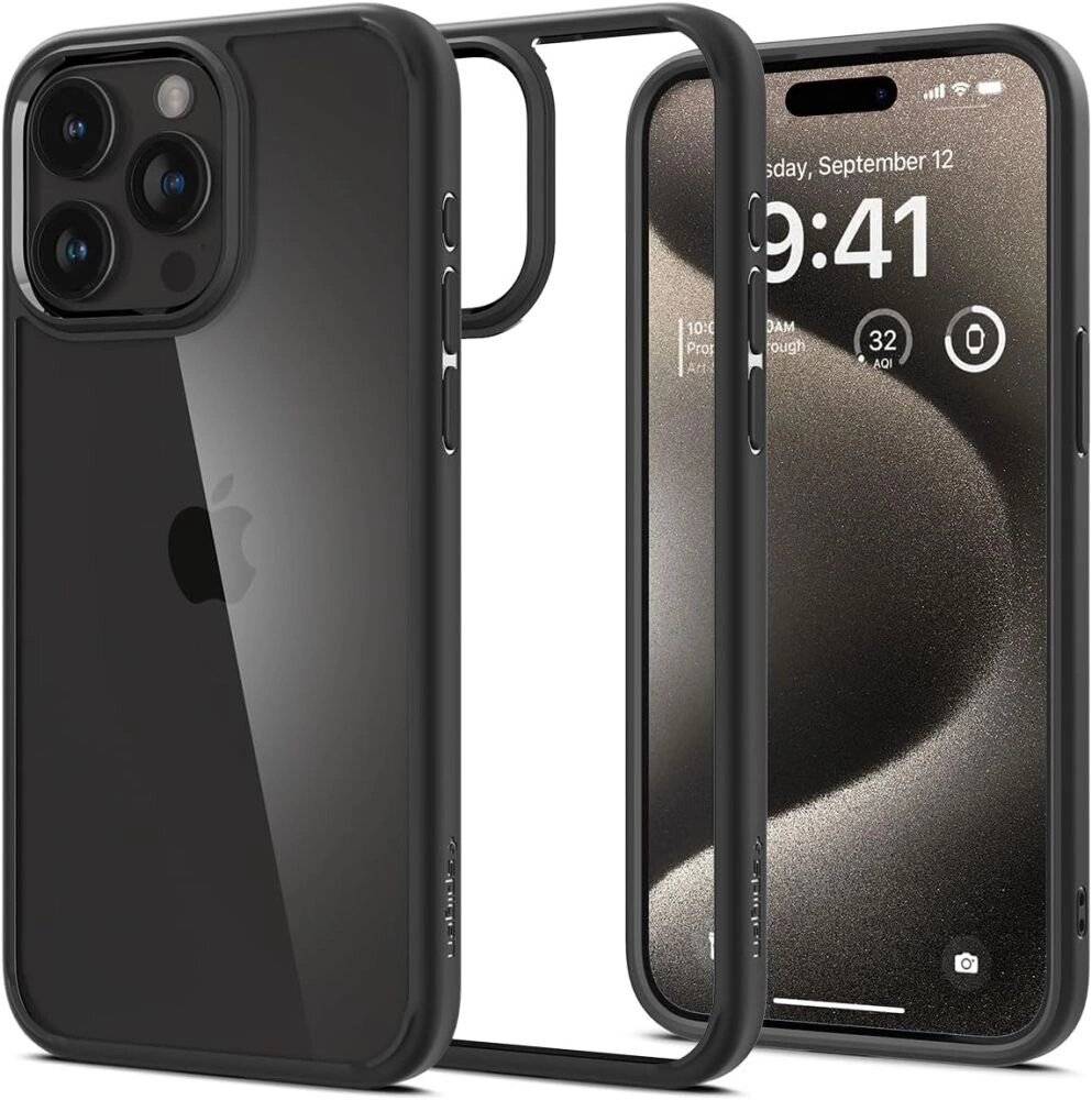 Spigen Ultra Hybrid-Hülle iPhone 15 Pro Max – Mattschwarz