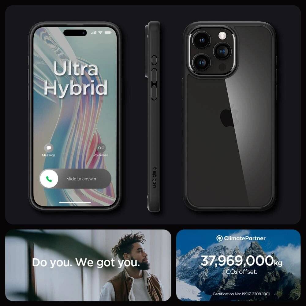 Spigen Ultra Hybrid-Hülle iPhone 15 Pro Max – Mattschwarz