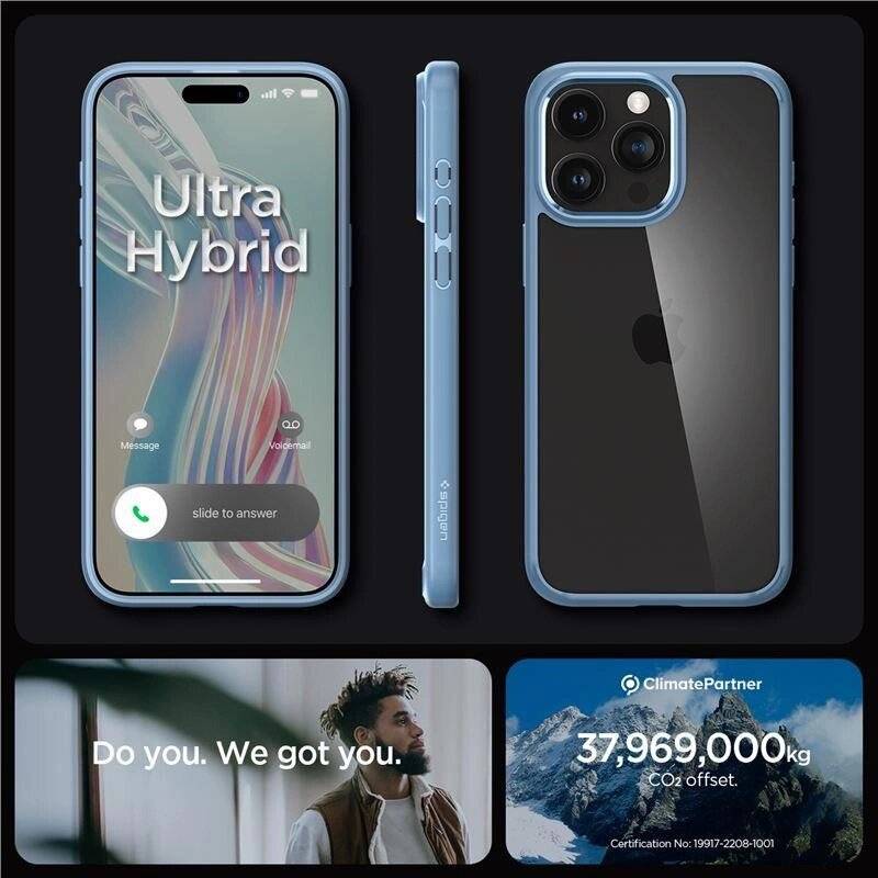 Spigen Crystal Hybrid-Hülle iPhone 15 Pro Max – transparent blau