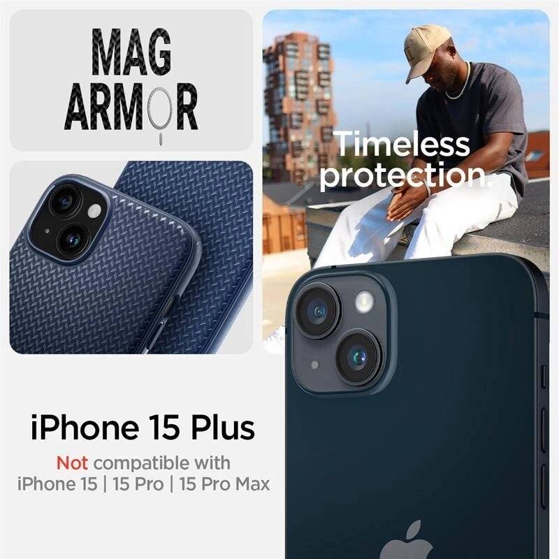 Spigen Mag Armor Hülle MagSafe iPhone 15 Plus – blau