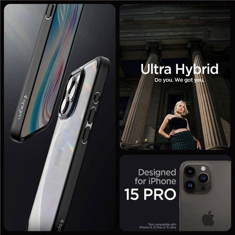 Spigen Crystal Hybrid-Hülle iPhone 15 Pro – Schwarz