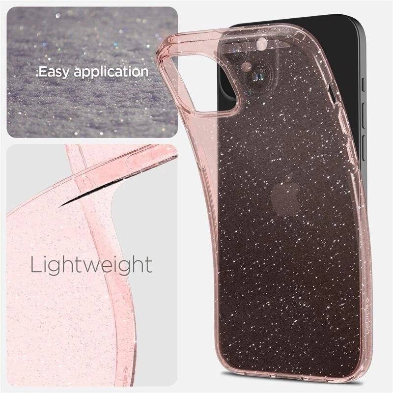 Spigen Liquid Crystal Glitter Hülle iPhone 15 Plus – rosa transparent