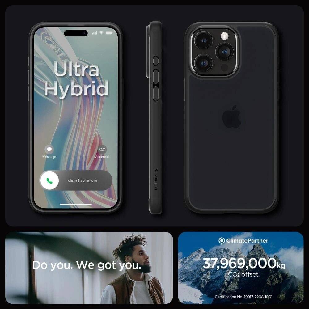 Spigen Ultra Hybrid-Hülle iPhone 15 Pro Max – transparent schwarz