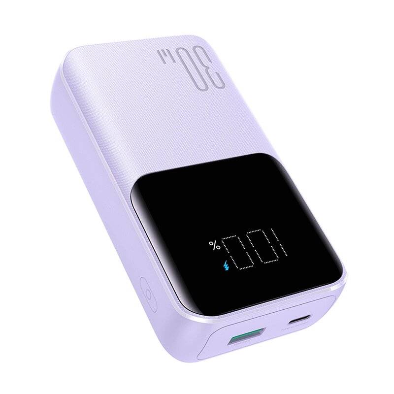 Joyroom JR-PBC06 Mini-Powerbank integrierten USB-C-/ Lightning -Kabeln 30 W 10000 mAh – Lila