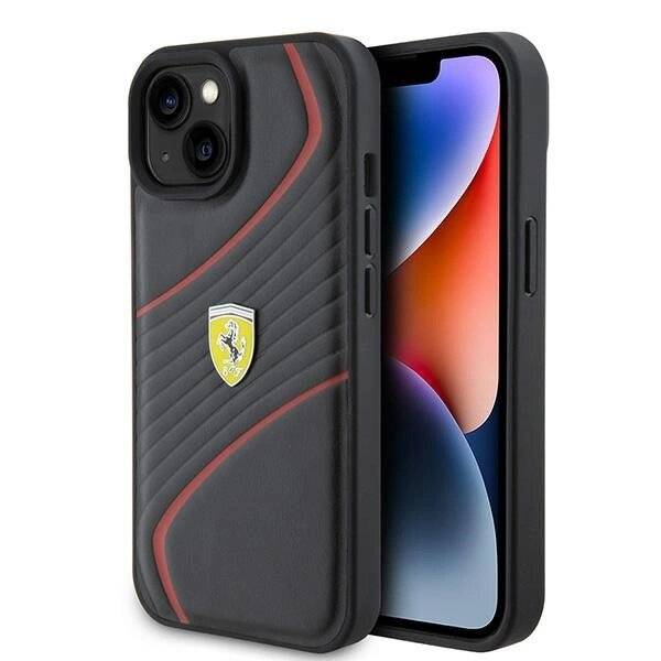 Ferrari FEHCP15SPTWK iPhone 15 6,1″ schwarz/schwarzes Hardcase Twist Metal Logo