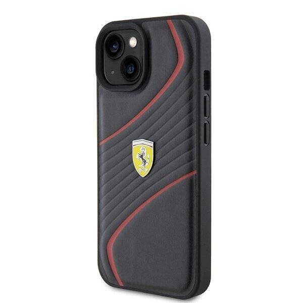 Ferrari FEHCP15SPTWK iPhone 15 6,1″ schwarz/schwarzes Hardcase Twist Metal Logo