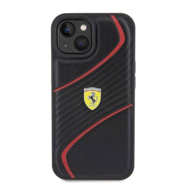 Ferrari FEHCP15SPTWK iPhone 15 6,1″ schwarz/schwarzes Hardcase Twist Metal Logo