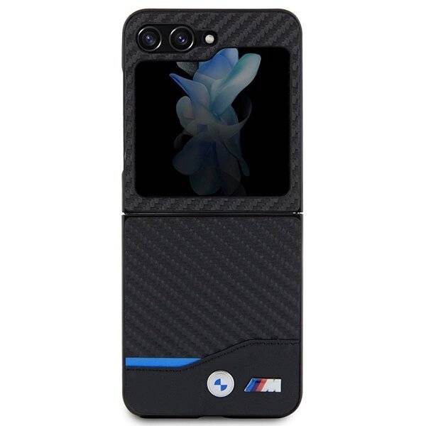 BMW Leder Carbon Hülle Samsung Galaxy Z Flip 5 - schwarz