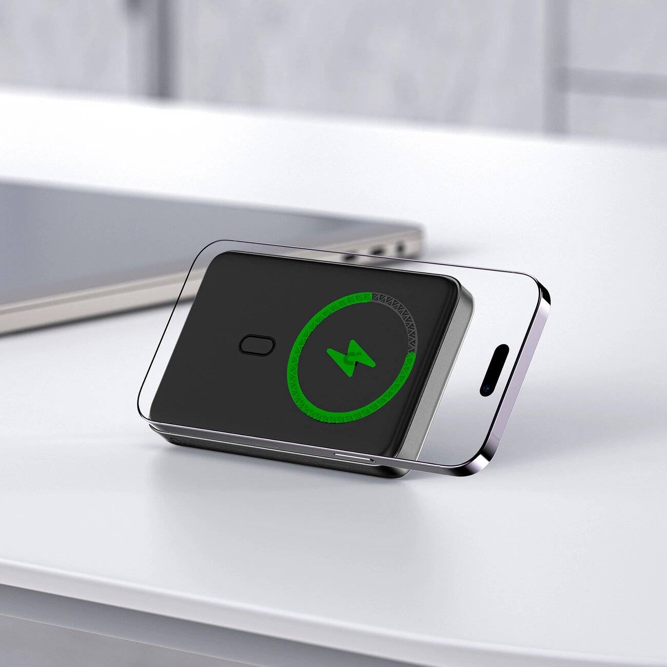 Acefast M6 PD 20W 10000mAh Induktions-Powerbank + Kabel - Schwarz