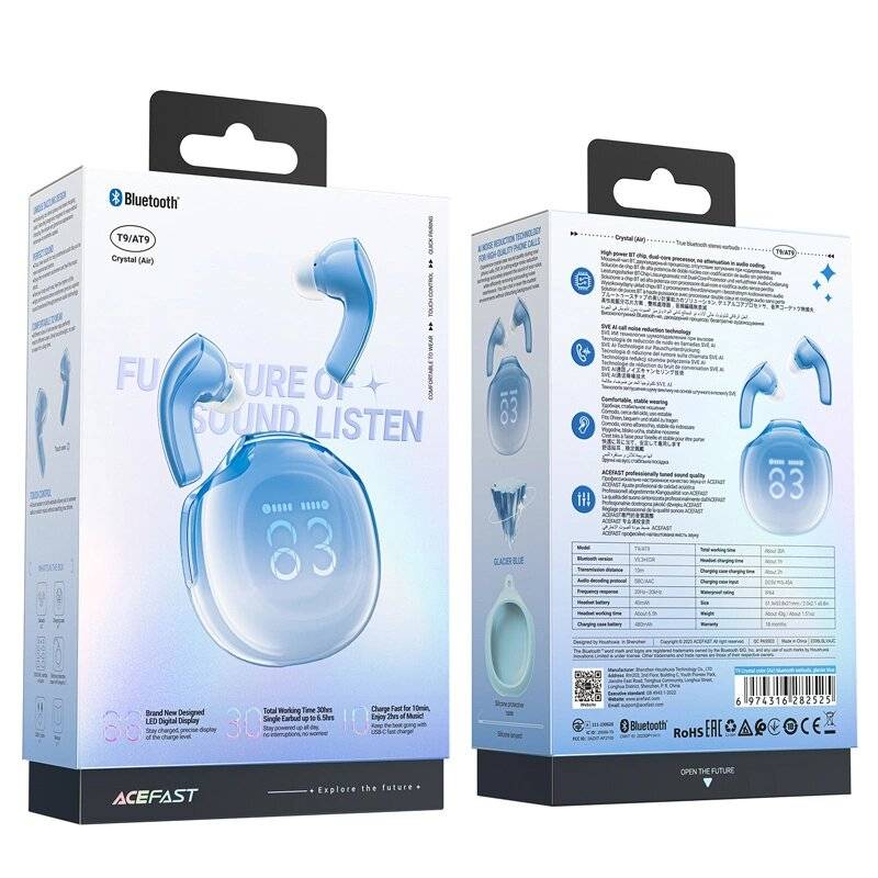 Acefast T9 Bluetooth 5.3 In-Ear-Funkkopfhörer – Blau