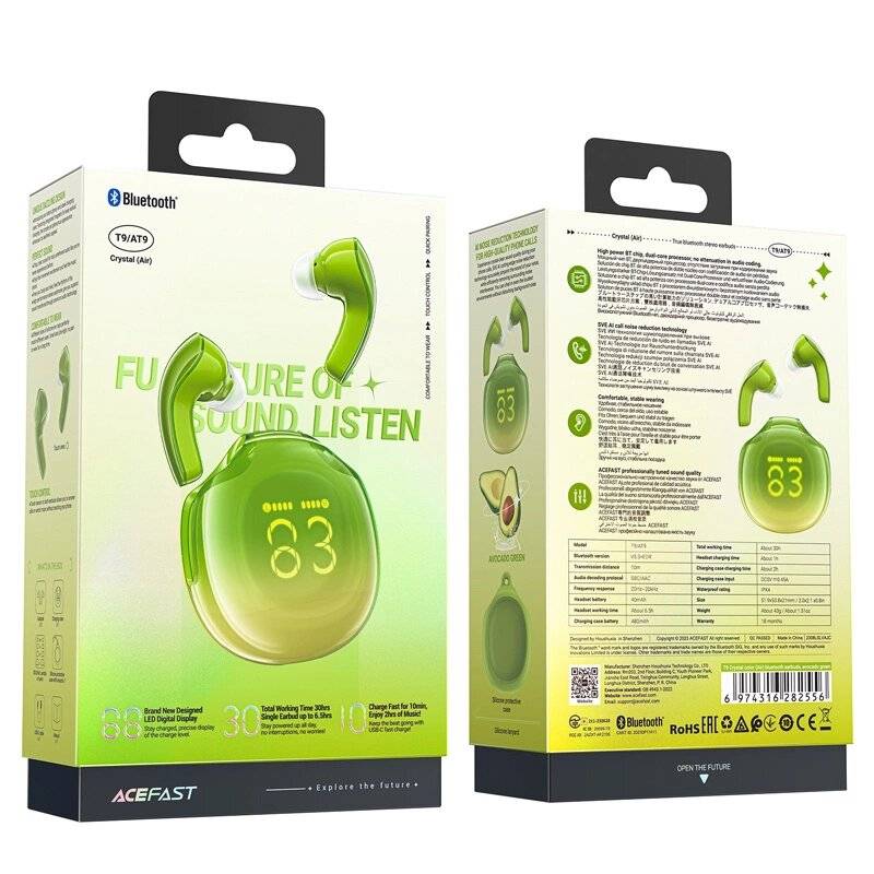 Acefast T9 Bluetooth 5.3 kabellose In-Ear-Kopfhörer – grün