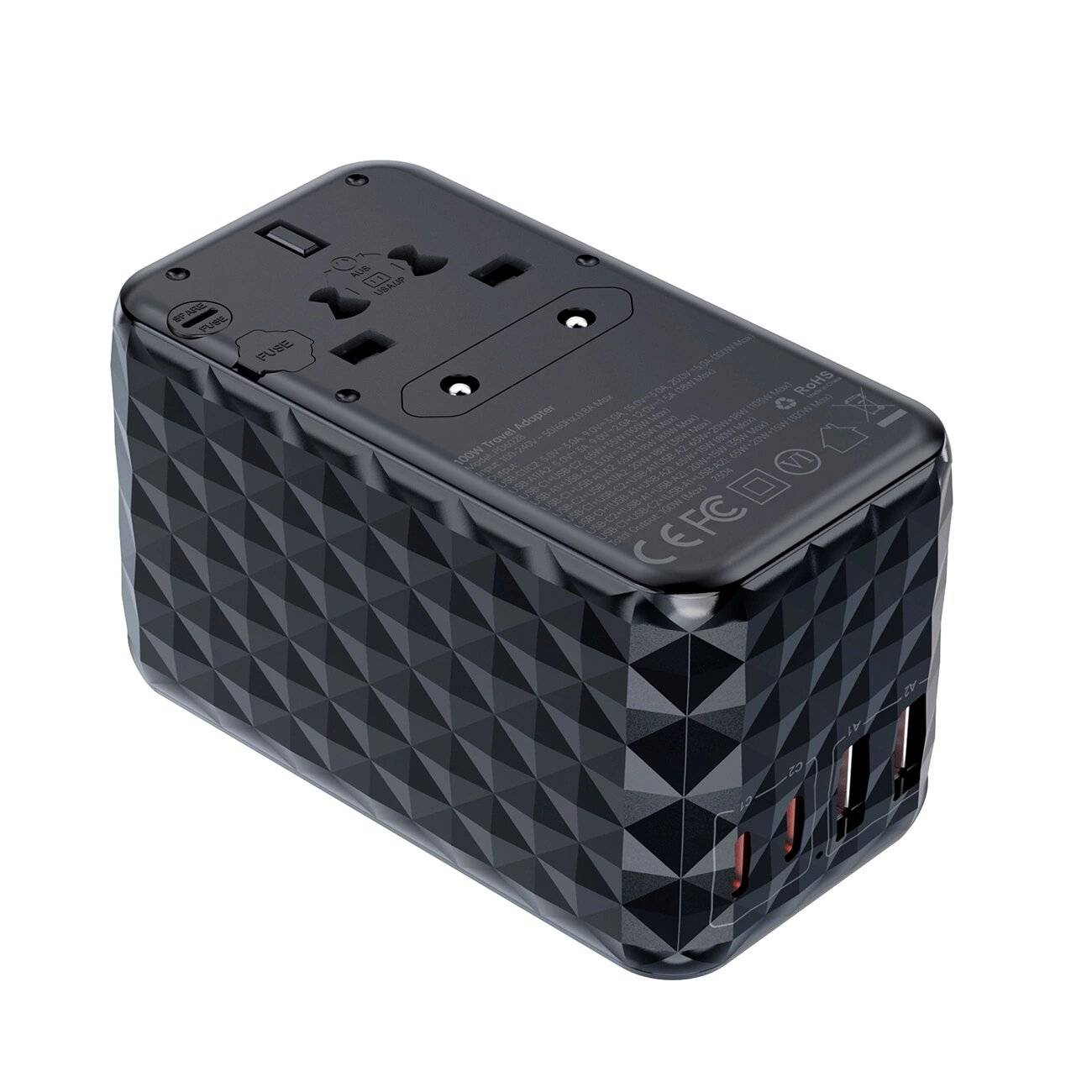 Choetech PD6028 Reiseadapter, 100W GaN, 2x USB-C, 2x USB-A, EU/US/AUS/UK Stecker