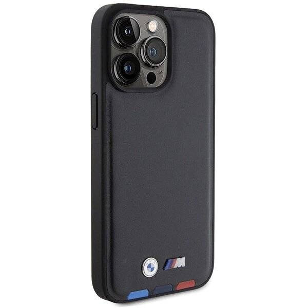 BMW BMHCP15X22PTDK iPhone 15 Pro Max 6,7″ schwarz/schwarzer Lederstempel Tricolor