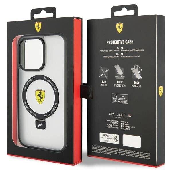 Ferrari FEHMP15LUSCAH iPhone 15 Pro 6,1″ transparentes Hardcase Ring Stand 2023 Collection