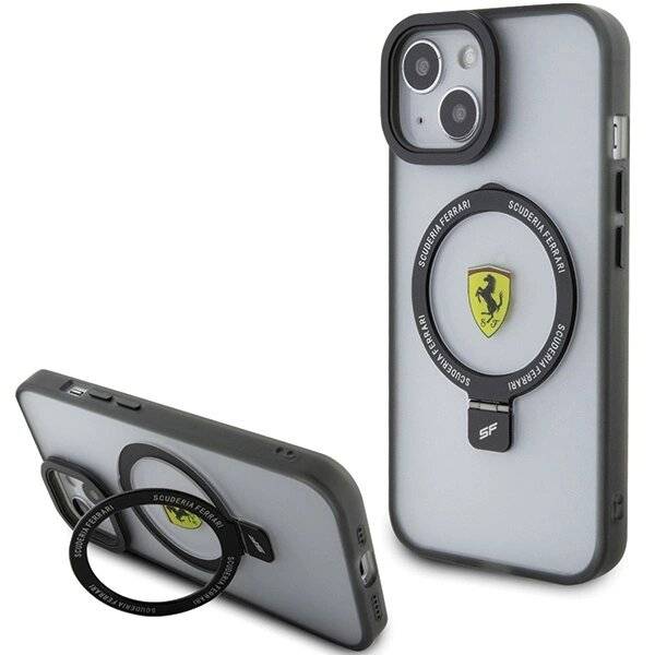 Ferrari Ring Stand 2023 Collection MagSafe Hülle iPhone 15 Plus / 14 – Schwarz