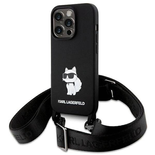 Karl Lagerfeld KLHCP15XSCBSCNK iPhone 15 Pro Max 6,7″ Hardcase schwarz/schwarz Crossbody Silikon