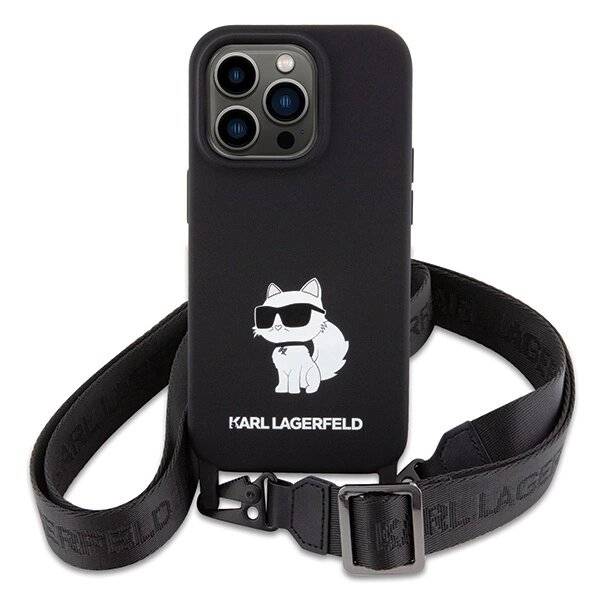 Karl Lagerfeld KLHCP15XSCBSCNK iPhone 15 Pro Max 6,7″ Hardcase schwarz/schwarz Crossbody Silikon