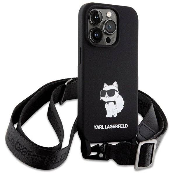 Karl Lagerfeld KLHCP15XSCBSCNK iPhone 15 Pro Max 6,7″ Hardcase schwarz/schwarz Crossbody Silikon