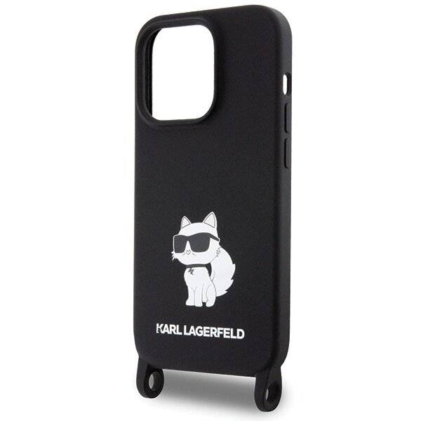 Karl Lagerfeld KLHCP15XSCBSCNK iPhone 15 Pro Max 6,7″ Hardcase schwarz/schwarz Crossbody Silikon