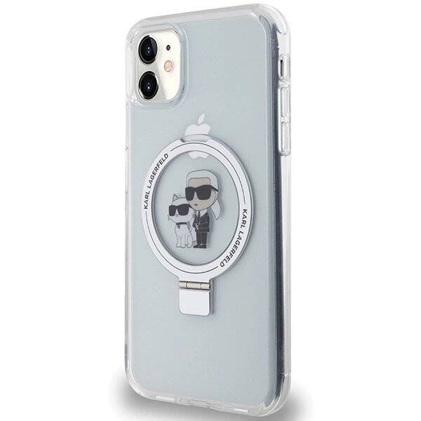 Karl Lagerfeld KLHMN61HMRSKCH iPhone 11 / Xr 6,1″ weiß/weiß Hardcase Ringständer Karl&Choupette