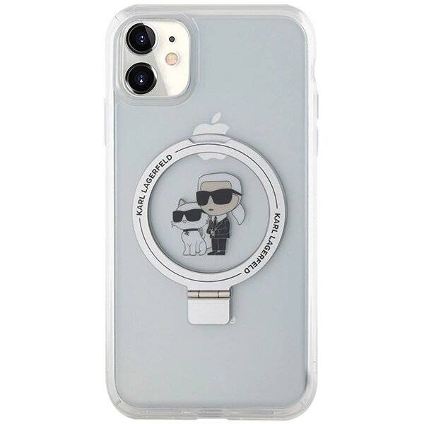 Karl Lagerfeld KLHMN61HMRSKCH iPhone 11 / Xr 6,1″ weiß/weiß Hardcase Ringständer Karl&Choupette
