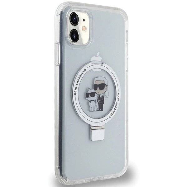 Karl Lagerfeld KLHMN61HMRSKCH iPhone 11 / Xr 6,1″ weiß/weiß Hardcase Ringständer Karl&Choupette