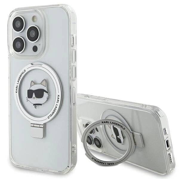 Karl Lagerfeld KLHMP15LHMRSCHH iPhone 15 Pro 6,1″ weiß/weiß Hardcase Ring Stand Choupette Head