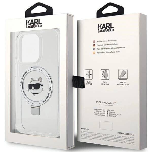Karl Lagerfeld KLHMP15LHMRSCHH iPhone 15 Pro 6,1″ weiß/weiß Hardcase Ring Stand Choupette Head
