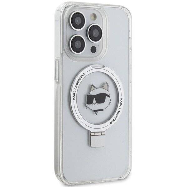 Karl Lagerfeld KLHMP15LHMRSCHH iPhone 15 Pro 6,1″ weiß/weiß Hardcase Ring Stand Choupette Head
