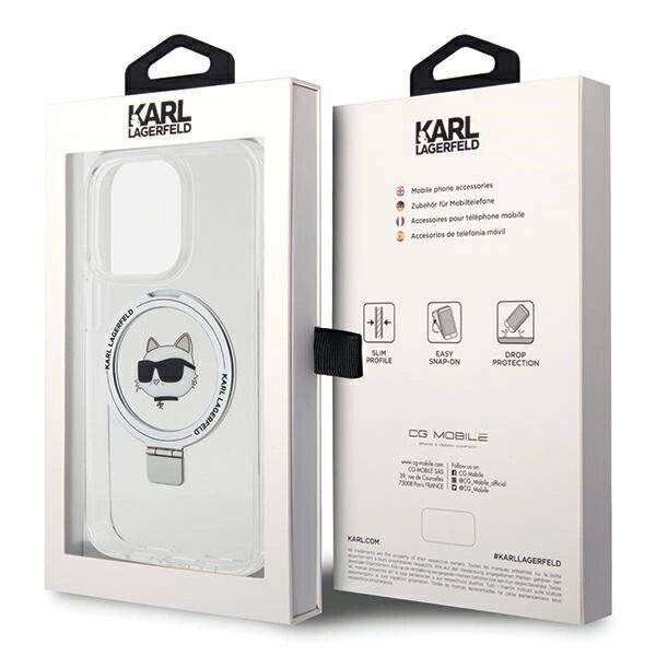 Karl Lagerfeld KLHMP15XHMRSCHH iPhone 15 Pro Max 6,7″ weiß/weiß Hardcase Ring Stand Choupette