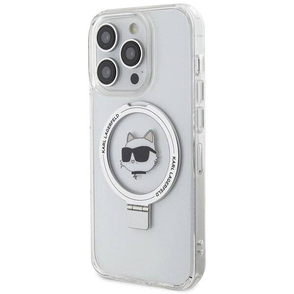 Karl Lagerfeld KLHMP15XHMRSCHH iPhone 15 Pro Max 6,7″ weiß/weiß Hardcase Ring Stand Choupette