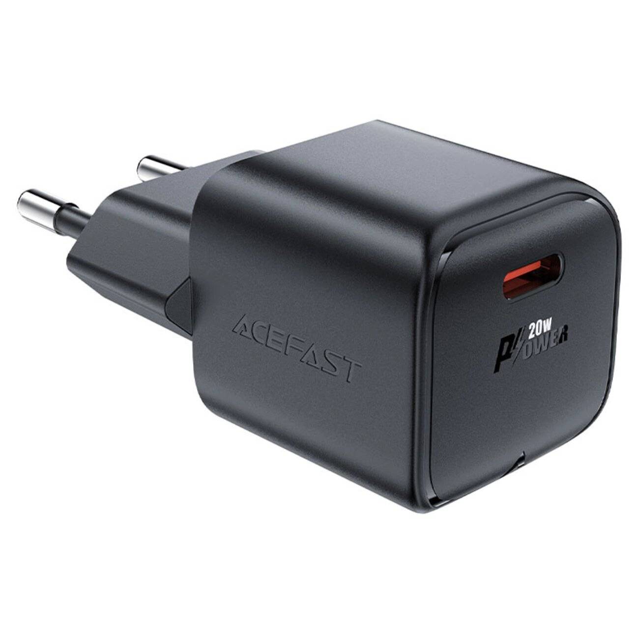 Acefast A73 Mini PD 20W GaN USB-C Wandladegerät – Schwarz