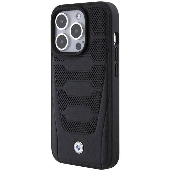 BMW Ledersitz-Musterhülle iPhone 15 Pro Max – Schwarz