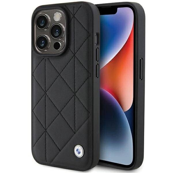 BMW Leder-Stepphülle iPhone 15 Pro Max – Schwarz