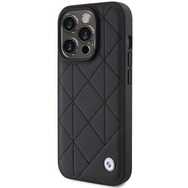 BMW Leder-Stepphülle iPhone 15 Pro Max – Schwarz