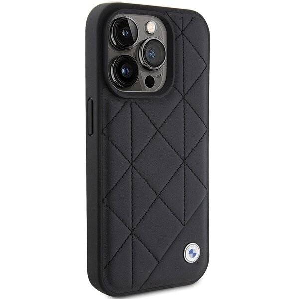 BMW Leder-Stepphülle iPhone 15 Pro Max – Schwarz