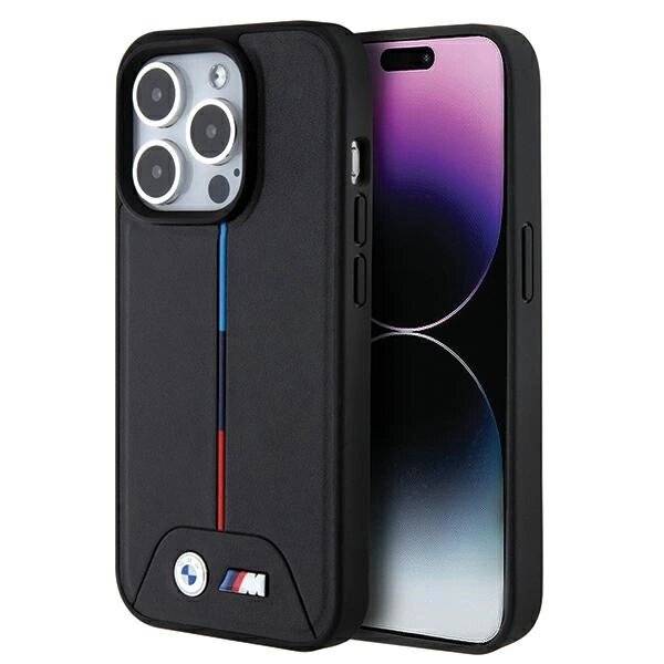 BMW Quilted Tricolor MagSafe Hülle iPhone 15 Pro Max – Schwarz