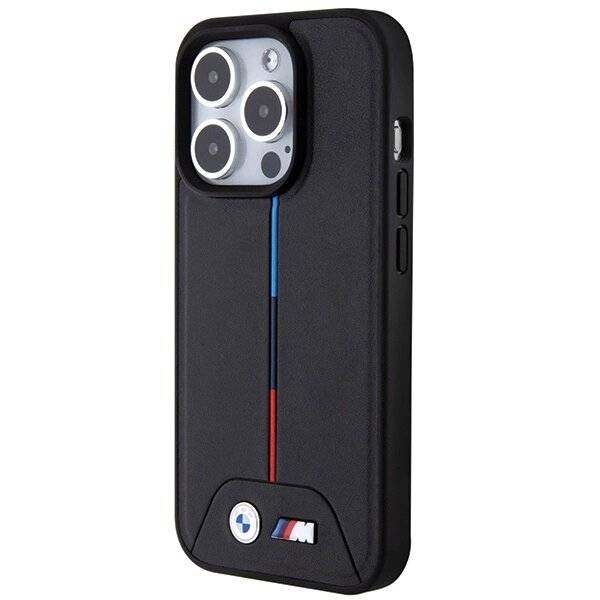 BMW Quilted Tricolor MagSafe Hülle iPhone 15 Pro Max – Schwarz