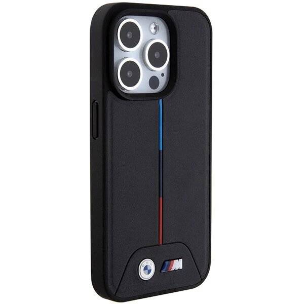 BMW Quilted Tricolor MagSafe Hülle iPhone 15 Pro – Schwarz