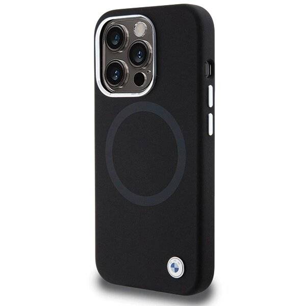 BMW Signature Liquid Silicone MagSafe Hülle iPhone 15 Pro Max – Schwarz