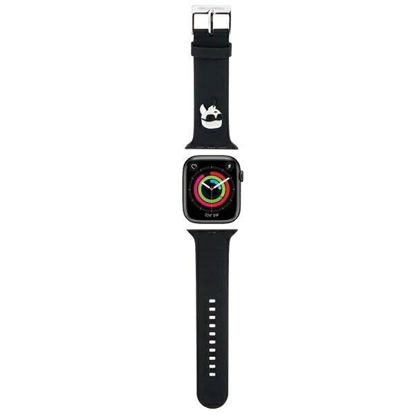 Karl Lagerfeld 3D Rubber Head Strap Apple Watch 42/44/45/49 mm – Schwarz