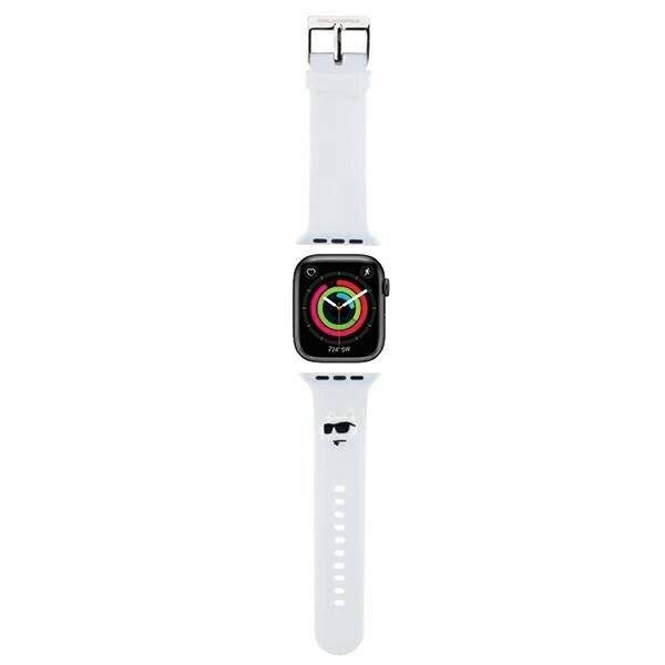Karl Lagerfeld 3D-Gummi-Choupette-Köpfe-Armband Apple Watch 38/40/41 mm – Weiß