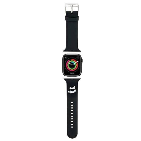 Karl Lagerfeld 3D-Gummi-Choupette-Köpfe-Armband Apple Watch 38/40/41 mm – Schwarz