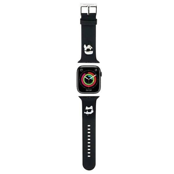 Karl Lagerfeld 3D Rubber Karl&Choupette Heads Armband Apple Watch 38/40/41 mm – Schwarz